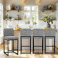 Sophia & William Counter Height Bar Stools with High Backrest 4 Pack Soft & Durable Chenille Fabric Bar Stools for Kitchen Island, Gray