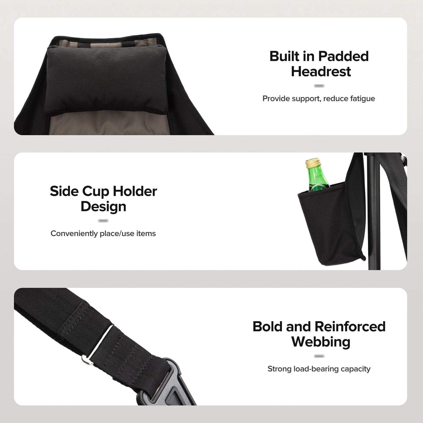 Alpha Joy Hammock Camping Chair Folding Rocking Chair, Black