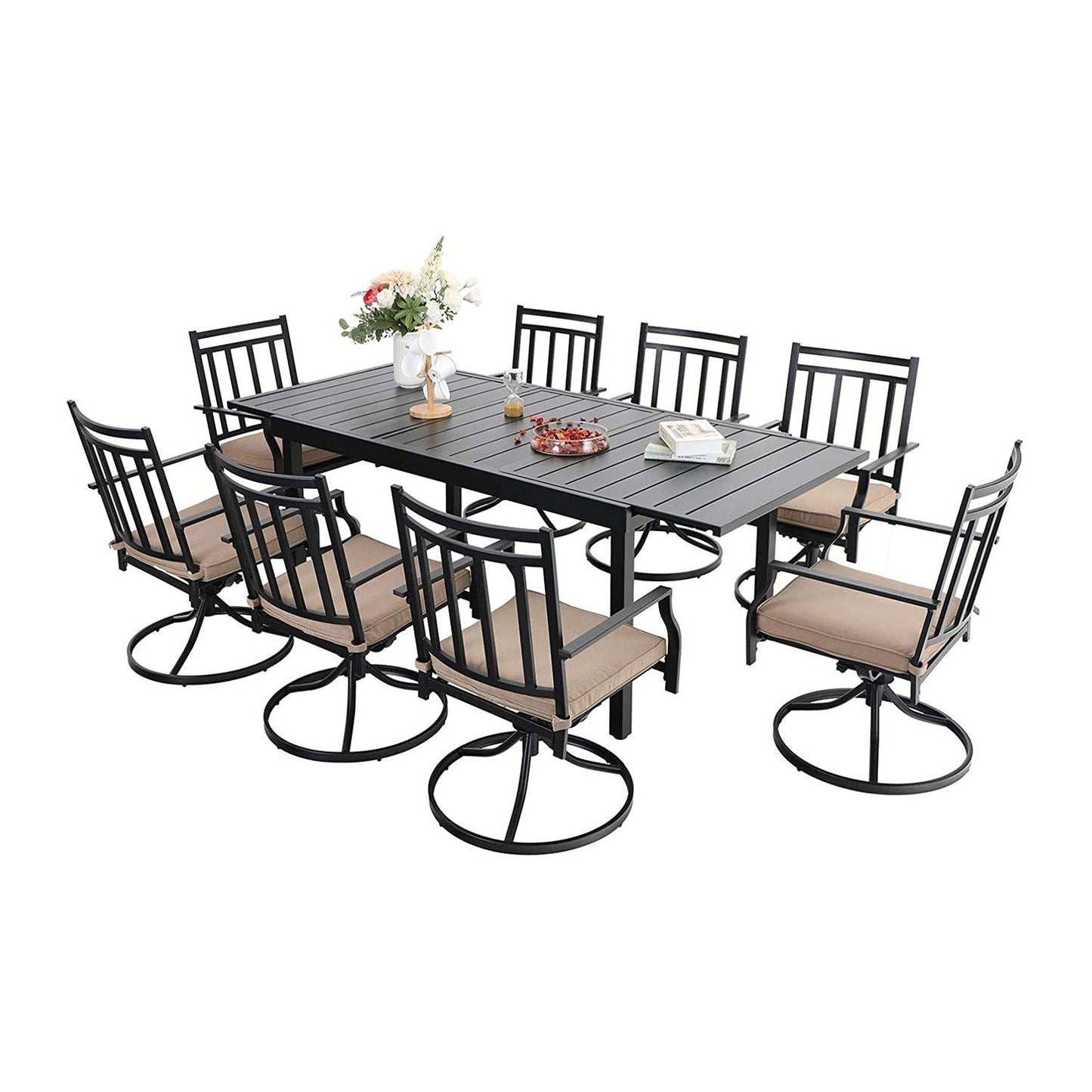 Sophia & William 7 Peices Outdoor Patio Dining Set Swivel Chairs and Table Set