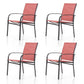 Sophia & William 4-Piece Textilene Outdoor Patio Dining Chair Set Metal Armchairs for Patio,Backyard,Red
