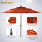 Alpha Joy 10ft 3 Tier Auto-tilt Outdoor Patio Umbrella with Push Button Tilt and Crank, Orange Red