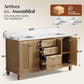 Sophia & William 60" Bathroom Vanity with Double Sink Freestanding Wood Bathroom Cabinet Vanity with 2 Doors of Adjustable Shlves, 2 Pull-out Drawers and 1 Elevated Drawer, Light Oak