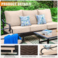 Sophia & William 4 Piece Metal Patio Conversation Sofa Set 5-Seat Outdoor Sectionals