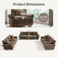 Sophia&William Modular Sectional Sofa Set, Mid-Century Chenille Cloud Couch 7-Seat Deap Seat Sofa with Nailhead Trim and 7 Throw Pillows for Living Room, Taupe