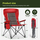 Sophia & William 2-Pack Oversized Camping Chair Heavy Duty High Back Camping Chairs 500lbs Capacity Folding Lawn Chairs with Cup Holder, Portable for Outdoor, Beach and Picnic, Red