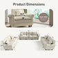 Sophia&William Sectional Sofa Set, Mid-Century Chenille Cloud Couch 7-Seat Nailhead Trim Modular Sofa with 7 Pillows for Living Room, White