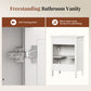 Sophia & William 24inch Bathroom Vanity with 5inch Deep Sink Freestanding Wood Bathroom Cabinet Vanity with 2 Doors & 3-Level Adjustable Shelf, White