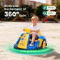 Alpha Joy Kids 12V Bumper Car with Steering Wheel & Remote Control, 3-Color LED Lights, 3 Speeds, Electric Ride-on Car for 3-6 Years, Blue