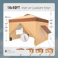 Alpha Joy 10'x 10' Instant Canopy Outdoor Ez Up Outdoor Canopy Shelter Tent with 4 Side Walls, Beige