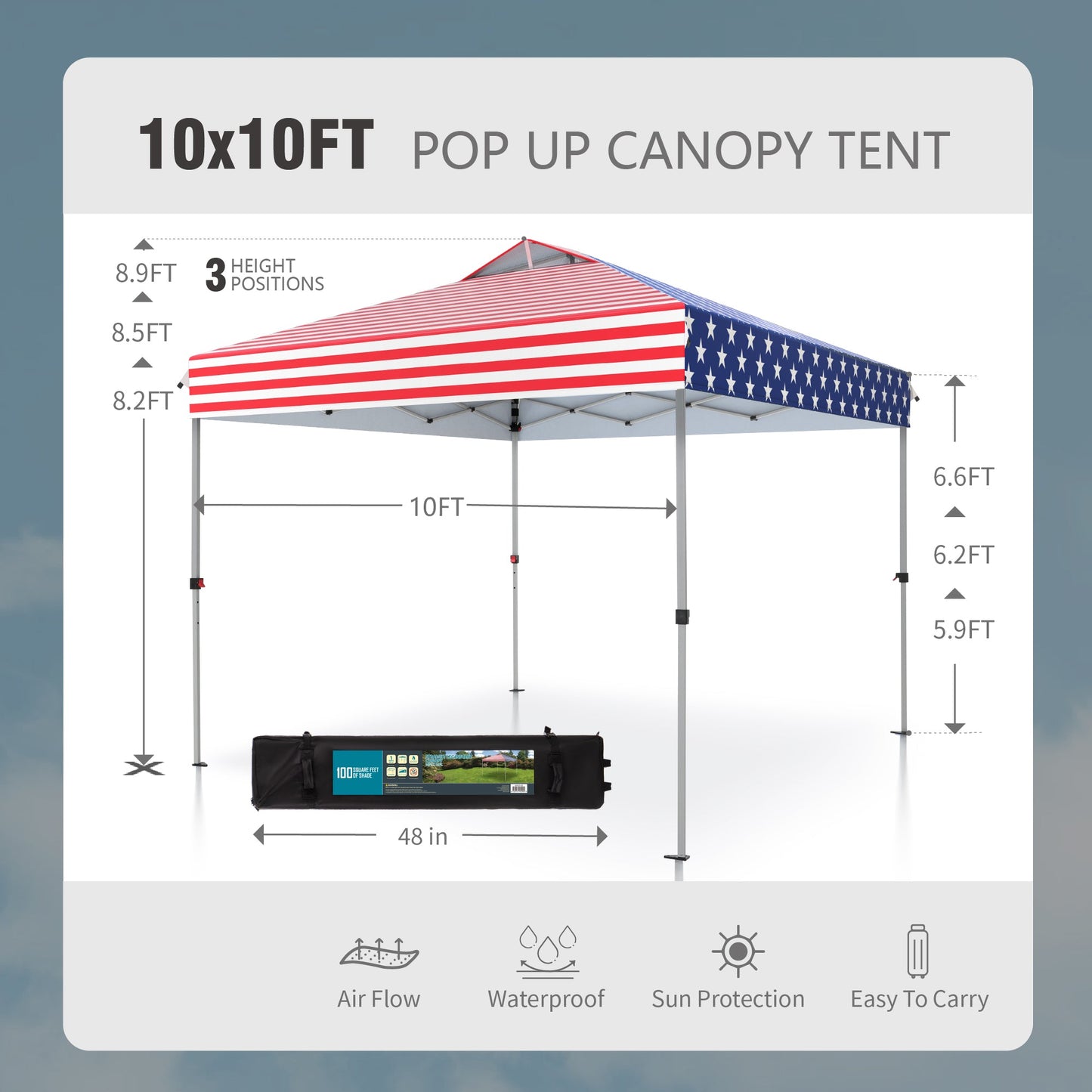 10'x 10' Pop up Canopy Tent Outdoor Event Instant Tent with Roller Bag