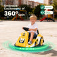 Alpha Joy Kids 12V Bumper Car with Steering Wheel & Remote Control, 3-Color LED Lights, 3 Speeds, Electric Ride-on Toys Car for 3-6 Years, Yellow