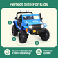 Alpha Joy 2-Seater Kids Ride on Truck 24V Electric Jeep Car with Remote Control Battery Powered Toy Car w/2 Speeds, LED Lights, Detachable Spotlights, Bluetooth Music, Blue