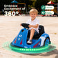 Alpha Joy Kids 12V Bumper Car with Steering Wheel & Remote Control, 3-Color LED Lights, 3 Speeds, Electric Ride-on Toys Car for 3-6 Years, Royal Blue