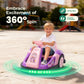 Alpha Joy Kids 12V Bumper Car with Steering Wheel & Remote Control, 3-Color LED Lights, 3 Speeds, Electric Ride-on Car for 3-6 Years, Pink