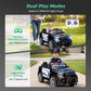 Alpha Joy 12V Kids Ride On 2-Seat Police Car with Megaphone, Remote Control, 3 Speeds, Electric Toy Car for Ages 3+, Black