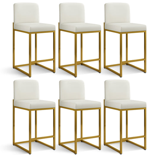 Sophia & William 24" Counter Height Bar Stools with High Backrest 2 Pack Comfortable Modern Counter Stools for Kitchen & Home, White