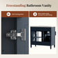 Sophia & William 36inch Bathroom Vanity with 5inch Deep Sink Freestanding Wood Bathroom Cabinet Vanity with 2 Doors & 2 Drawers & Adjustable Shelf, Charcoal Blue