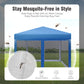10' x 10' Pop up Canopy Tent with Netting Portable Outdoor Event Tent with Roller Bag, Blue