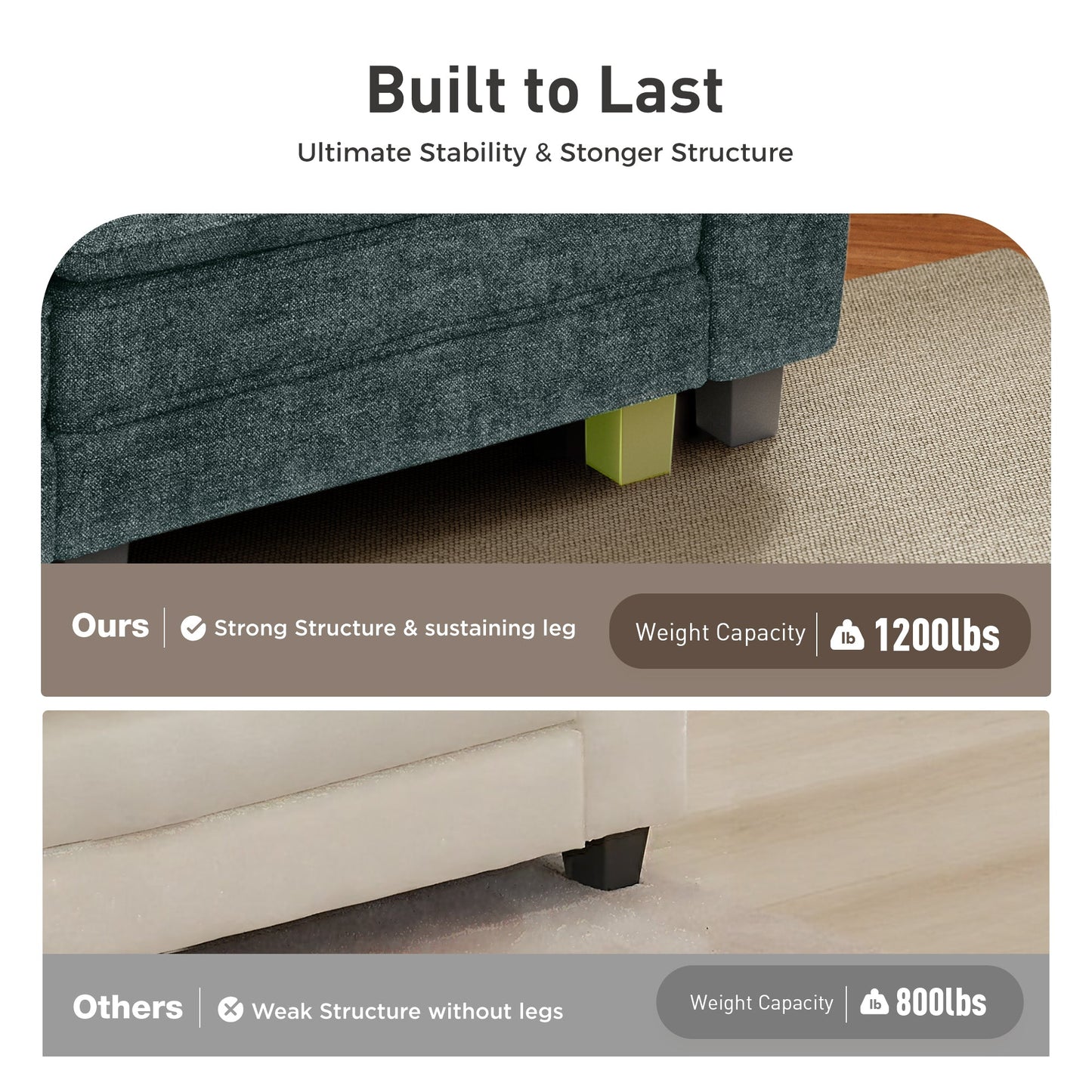 Sophia&William L-shaped Convertible Sectional Sofa Couch, Modern Chenille Couch Cloud Deep Seat Sofa Modular with 2 Pillows & Ottoman for Living Room, Apartment, Green