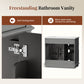 Sophia & William 36inch Bathroom Vanity with 5inch Deep Sink Freestanding Wood Bathroom Cabinet Vanity with 2 Doors with Shelf & 2 Drawers, Grey