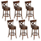 Sophia & William 30" Swivel Bar Stools, Set of 6 with Cross Back Durable Wood Frame Padded Counter Stools for Kitchen Island,Brown