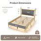 Sophia & William Full Size Wood Bed Frame Upholstered Platform Bed Frame with Headboard & Footboard Mid-Century Bedroom Furniture,No Box Spring Needed,Gray