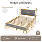 Sophia & William Queen Size Wood Bed Frame Upholstered Platform Bed Frame with Headboard & Footboard Mid-Century Bedroom Furniture,No Box Spring Needed,Gray