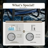 Sophia & William 8-Piece Outdoor Patio Dining Set with 13ft Beige Umbrella, Rectangle Table & Padded Textilene Chairs Furniture Set