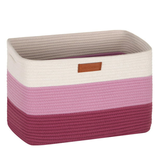 Sophia & William Cotton Rope Storage Basket Woven Laundry Hamper 14.6" Rectangular Organizer with Handles(1 pack)