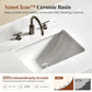 Sophia & William 36" Bathroom Vanity with 7.1" Deep Sink Freestanding Wood Bathroom Cabinet Vanity with 2 Doors, White
