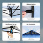 8x8ft Easy Set Up Pop Up UV Protection Canopy Tent with 1 Side Wall, Blue