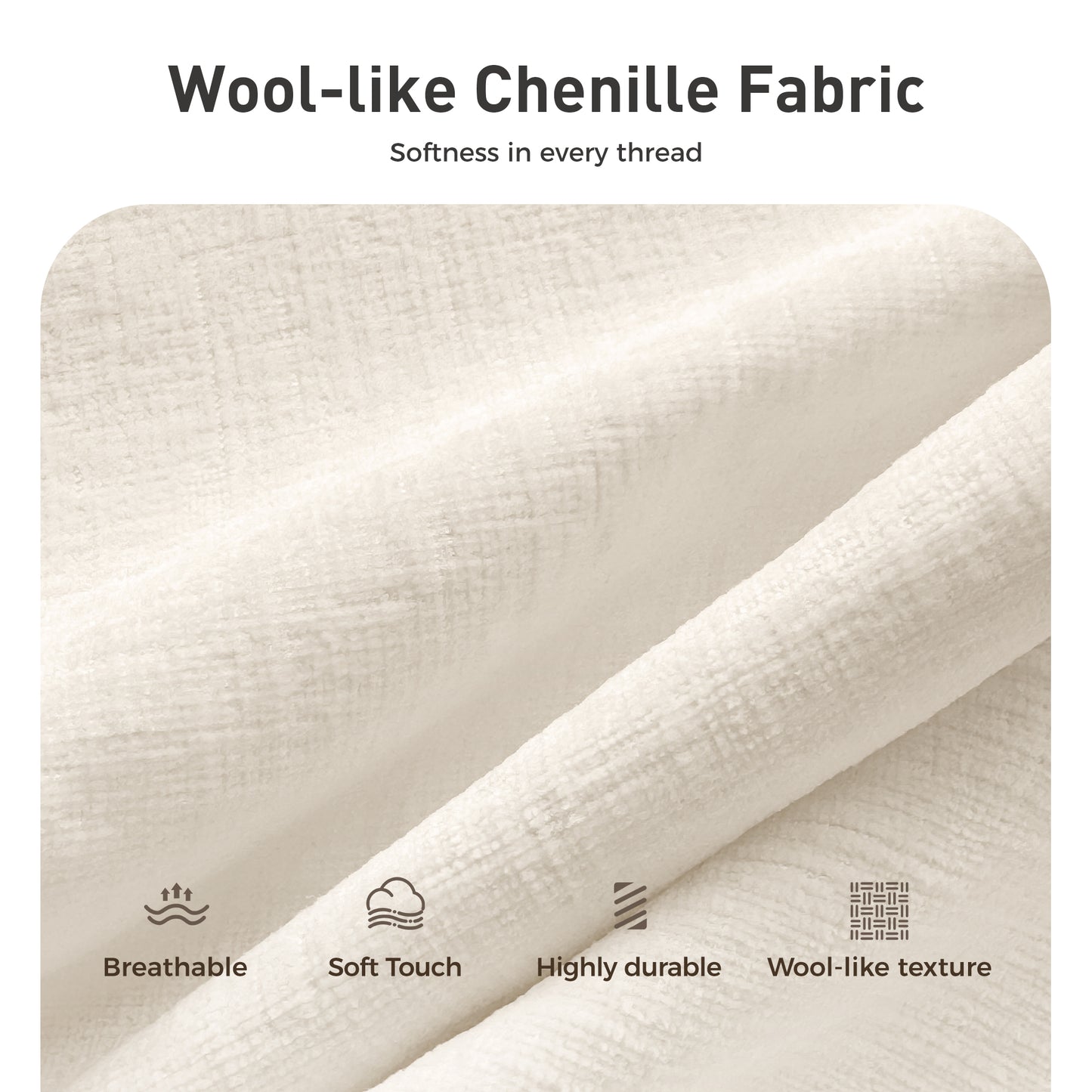 Sophia&William U-Shaped Modular Sectional Sofa Sets for Living Room, Modern 5-Seat Chenille Cloud Couch Oversized Sectional with 3 Throw Pillows & 2 Ottomans, White