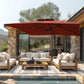 Alpha Joy 12x9ft Outdoor Patio Umbrella Large Rectangle Offset Cantilever Double Umbrella with 360° Rotation, Brick Red