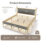 Sophia & William King Size Wood Bed Frame Upholstered Platform Bed Frame with Headboard & Footboard Mid-Century Bedroom Furniture,No Box Spring Needed,Gray