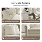 Sophia&William Modular Sectional Sofa Set, U-shaped Linen Cloud Couch 5-Seat Nailhead Trim Cloud Sofa Set with 3 Pillows for Living Room, White