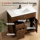 Sophia & William 36inch Bathroom Vanity with 5inch Deep Sink Freestanding Wood Bathroom Cabinet Vanity with 2 Doors with Shelf & 2 Drawers, Cherry Brown