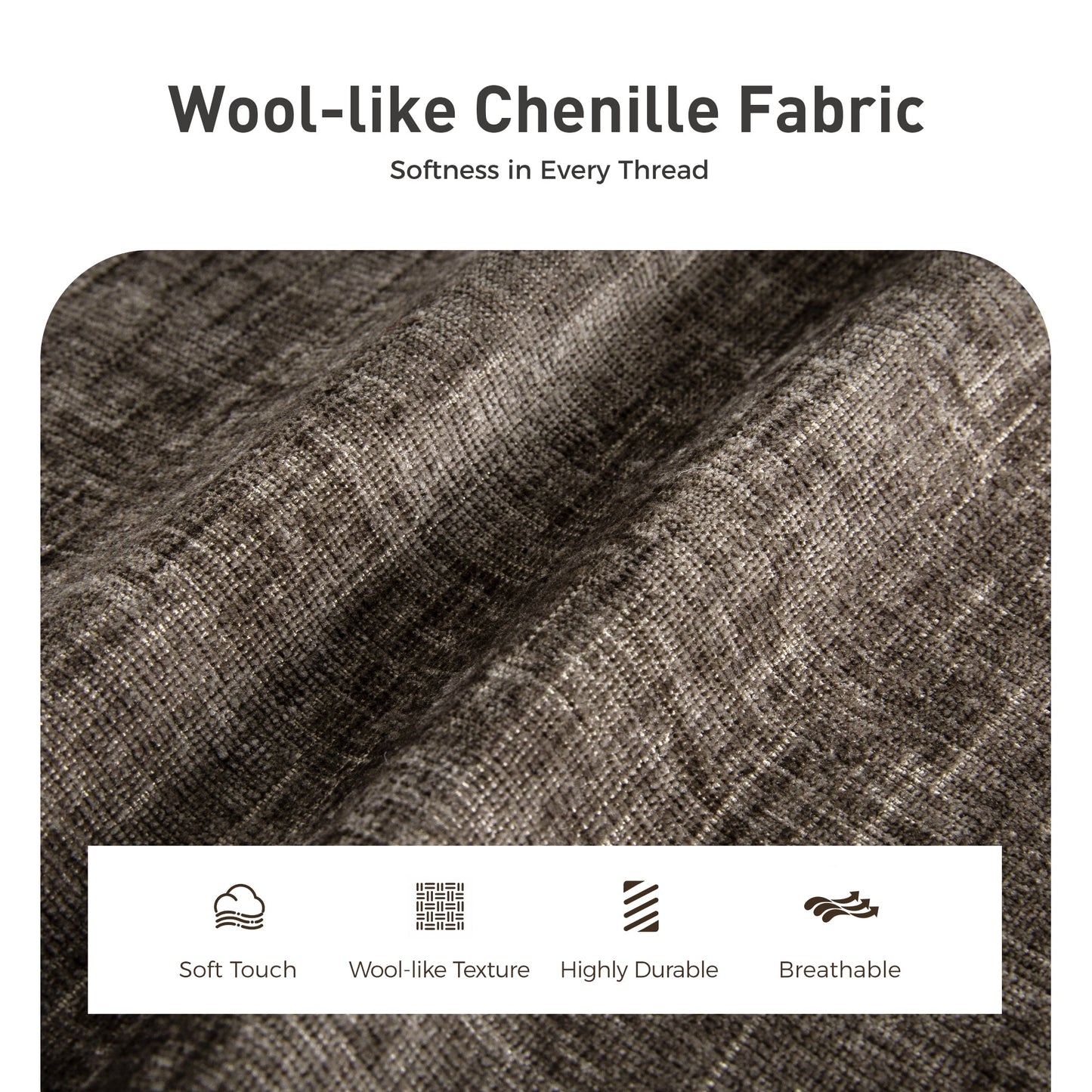 Sophia&William L-shaped Convertible Sectional Sofa Couch, Modern Chenille Couch Cloud Deep Seat Sofa Modular with 2 Pillows & Ottoman for Living Room, Apartment, Ash Gray