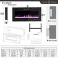 Sophia & William 50 inch Electric Fireplace,Recessed Wall Mounted Fireplace Insert,Ultra-Thin Linear Fireplace