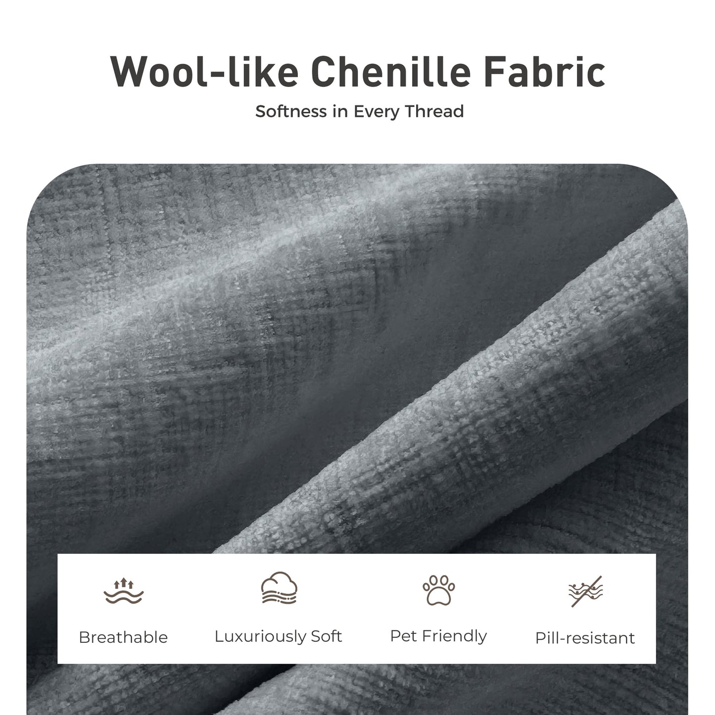 Sophia&William 3-Seat Convertible Sectional Sofa Couch, Modern Chenille Couch Cloud Sofa Modular for Living Room,Blue