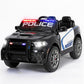 Alpha Joy 12V Kids Ride On 2-Seat Police Car with Megaphone, Remote Control, 3 Speeds, Electric Toy Car for Ages 3+, Black