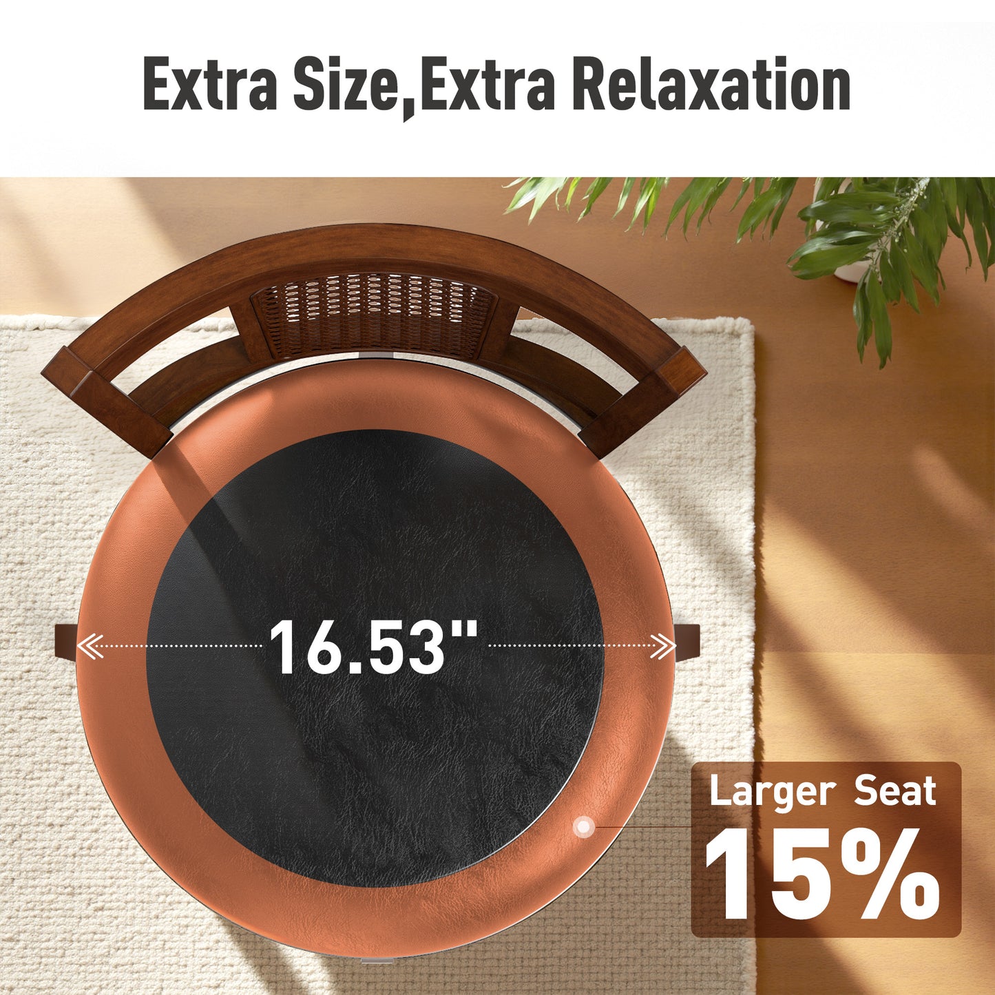 Sophia & William 30" Swivel Bar Stools, Set of 6 with Curved Backrest Durable Wood Frame Padded Counter Stools for Kitchen Island,Black