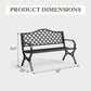 50" Black Outdoor Park Bench with Stylish Camelback Back Frame, Durable & Comfortable