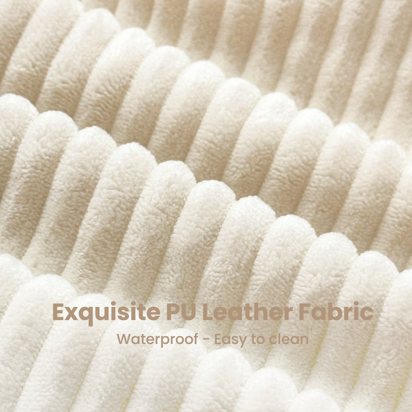 Sophia & William Counter Height Bar Stools with High Backrest 2 Pack Soft & Durable Vertical Striped Plush Bar Stools for Kitchen Island, Milky White