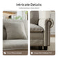Sophia&William 3-Seat Sectional Sofa Set, Mid-Century Linen Cloud Couch Modular Sofa with Nailhead Trim, 3 Pillows for Living Room Furniture Sets, Light Gray