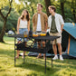 Sophia & William Camping Table Adjustable Height Aluminum Camping Table Outdoor Portable Table with Storage