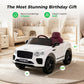 Alpha Joy 12V Kids Ride On Car Licensed Bentley Electric Vehicle with Remote Control, Soft Start, 3 Speed, LED Lights, Built-in Storage & Music, Gift for Boys Girls Ages 3-8, White