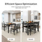 Alpha Joy Farmhouse Dining Table Set for 4, Faux Marble Rectangular Table with Solid Wood Paded Chairs