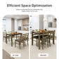 Alpha Joy Farmhouse Dining Table Set for 4, Faux Marble Rectangular Table with Solid Wood Paded Chairs