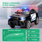 Alpha Joy 12V Kids Ride On 2-Seat Police Car with Megaphone, Remote Control, 3 Speeds, Electric Toy Car for Ages 3+, Black