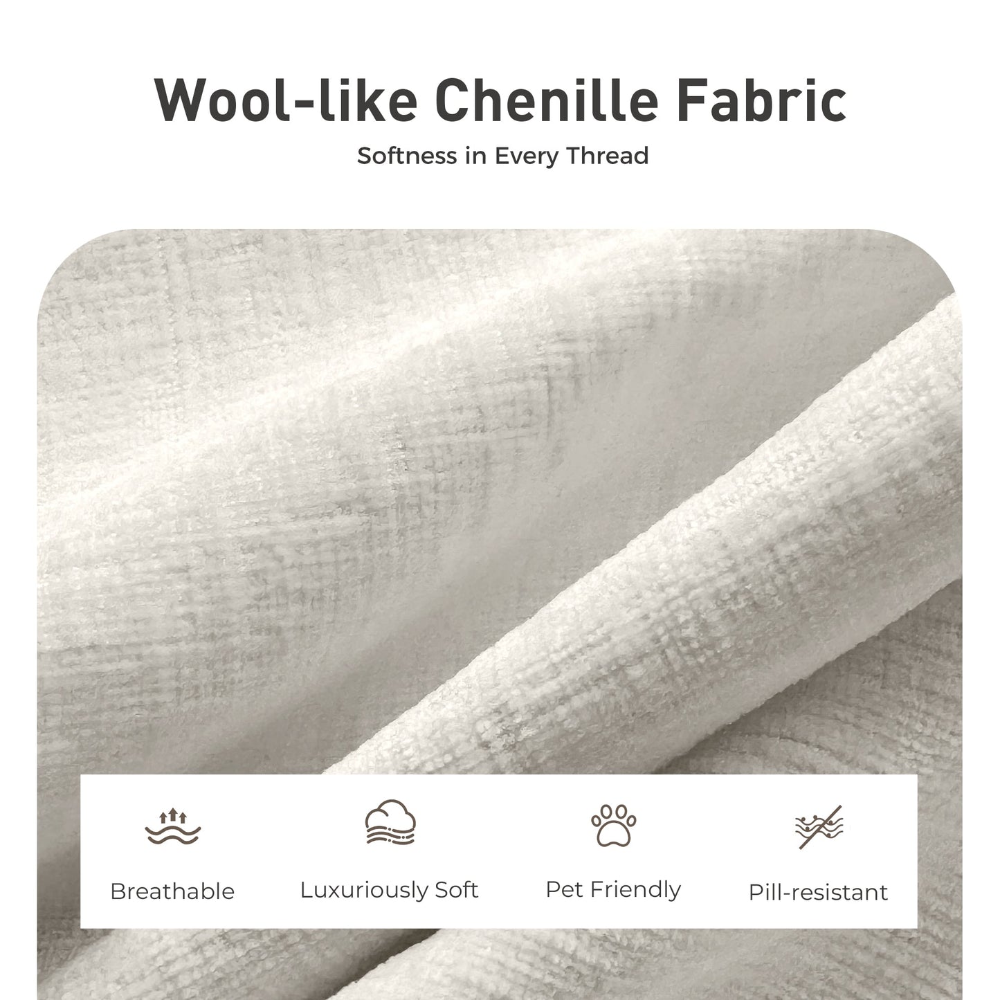 Sophia&William 6-Seat Convertible Sectional Sofa Couch, Modern Chenille Couch Cloud Deep Seat Sofa Modular with 6 Pillows for Living Room, Apartment, White